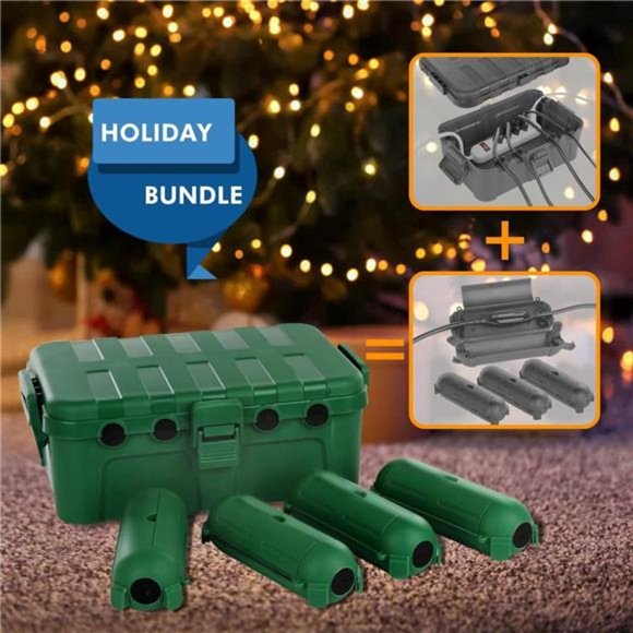 [5 Pieces] Large Outdoor Electrical Box, Waterproof Connection Box, Green - Picture 2 of 6